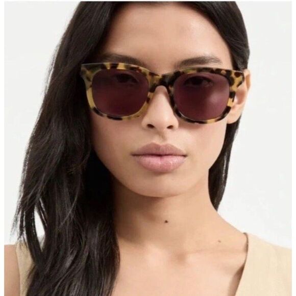 Veronica Beard Jane Square Frame Sunglasses Tortoise NWB main image 7